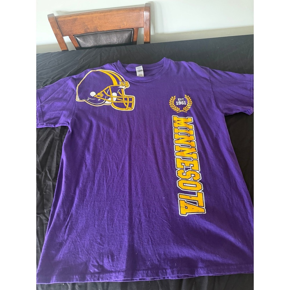 Minnesota Vikings Football Graphic Tee Purple Gildan Men's Large